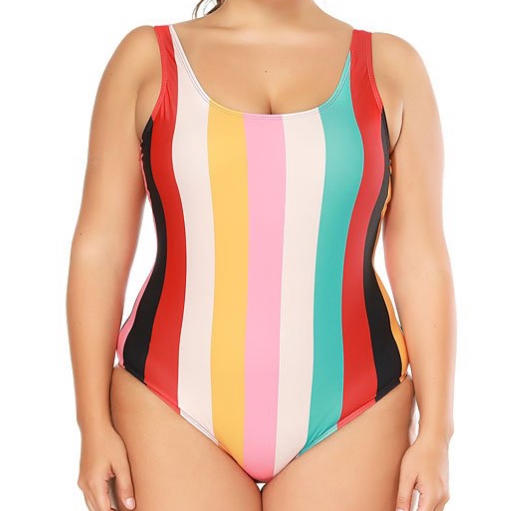 Striped One Piece Swimsuit
